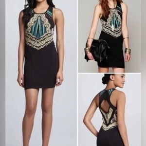 Free People | Part Time Lover Cutout Aztec Body-con Lace Mini Dress, Sz. S